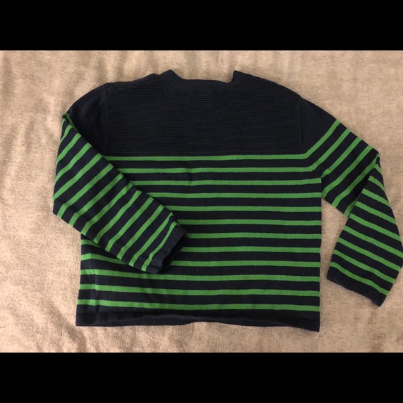 Forever21 Navy and green crop top - Picture 2 of 5